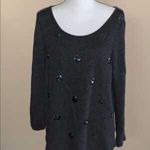 Aerie charcoal grey sweater with sequin
